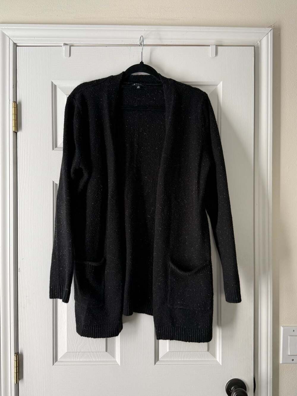 Love Ellie Black Open Front Cardigan with Pockets Size XL